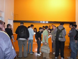 Inicio dos trabalhos. Lá longe, o Bruno Dulcetti trabalhando